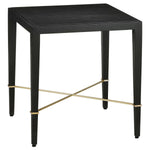 Currey & Co Verona Black Linen End Table