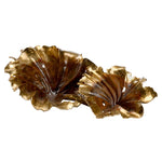 Wildwood Rustic Gold Aluminum Leaf Sculpture Set of 2