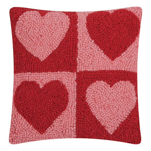 Heart Checker Hook Throw Pillow