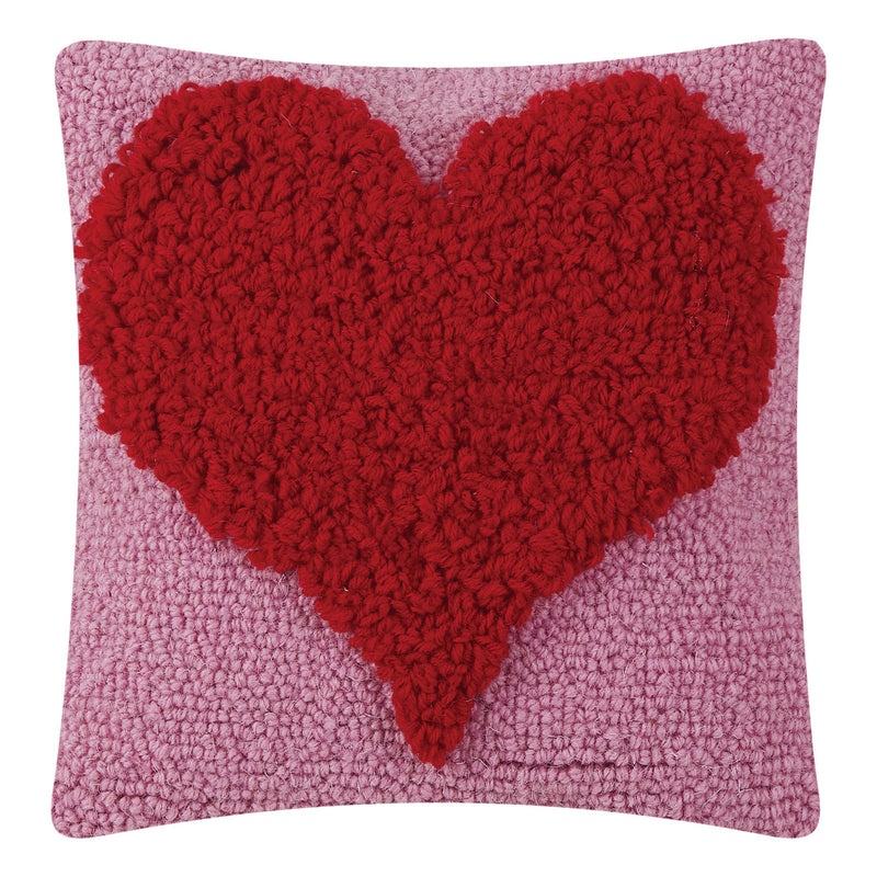 Looped Heart Hook Throw Pillow