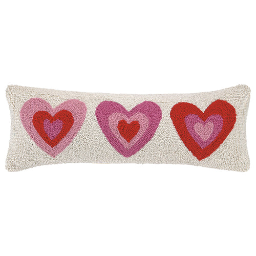 Pink Hearts Hook Throw Pillow