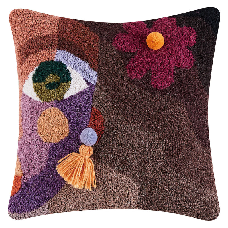 Justina Blakeney Ella Flower with Pom Pom Hook Throw Pillow