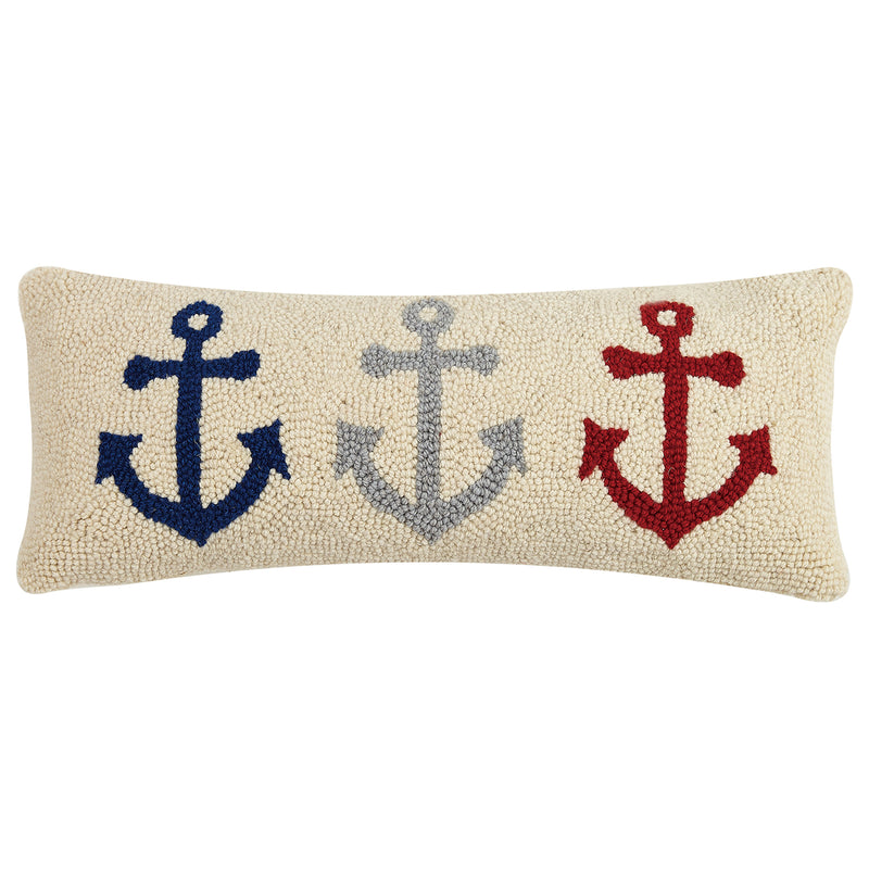 Anchor Trio Hook Throw Pillow