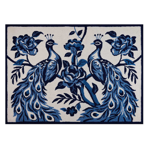 Chinoserie Peacock Hook Rug