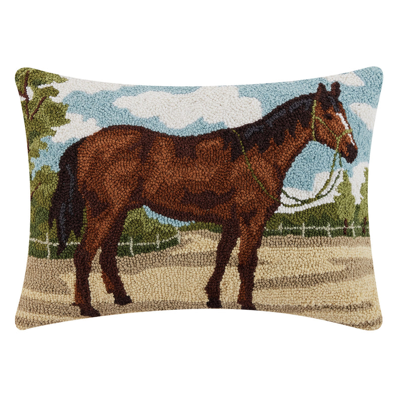 Horse II Hook Throw Pillow