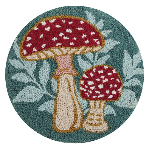 Mushrooms Round Hook Throw Pillow