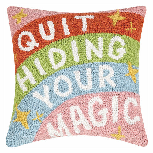 Quit Hiding Your Magic Hook Throw Pillow