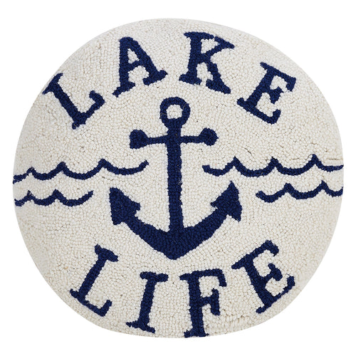 Lake Life Round Hook Throw Pillow