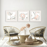 Vess Blush Affinity II Giclee Framed Art Set of 3