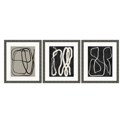 Gunnarsdottir Naive Lines I Giclee Framed Art Set of 3