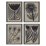 Watts Simple Florals Giclee Framed Art Set of 4