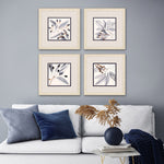 Haase Blue Botanical Framed Art Set of 4