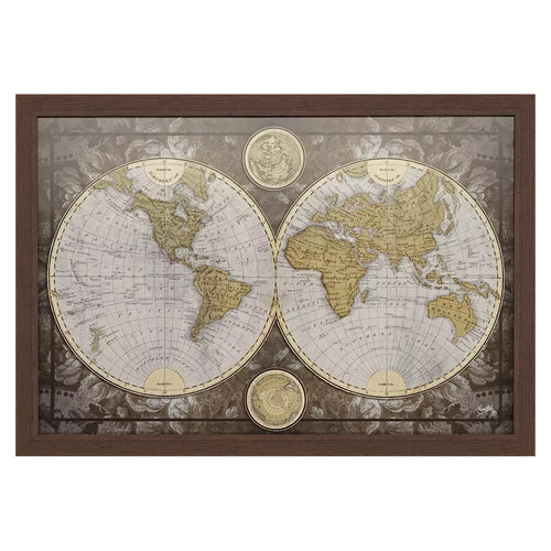 Medley World Map Framed Art