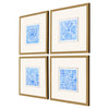 Inspire Studio Indigo Geo Framed Art Set of 4