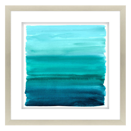 Corbin Ombre Teal Framed Art