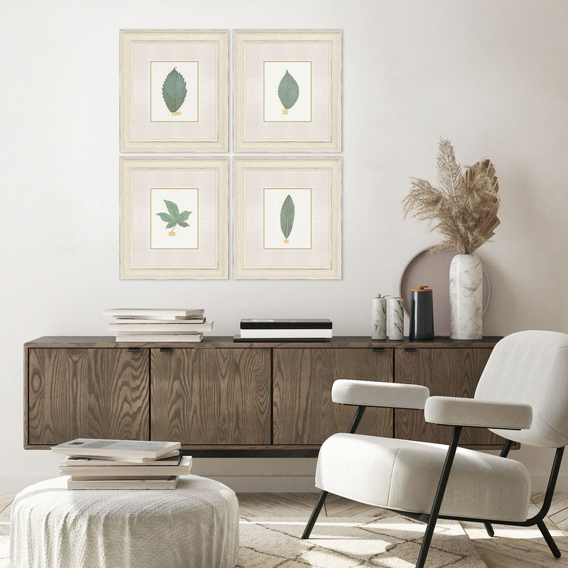 Giclee Studio Leaf Adorned I Framed Art Set of 4