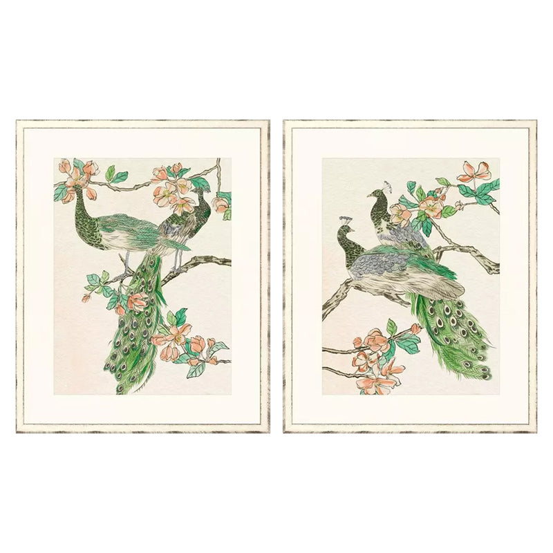 Wang Emerald Peacock I Framed Art Set of 2