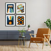 Marr Retro Vinyl Framed Art Set of 4