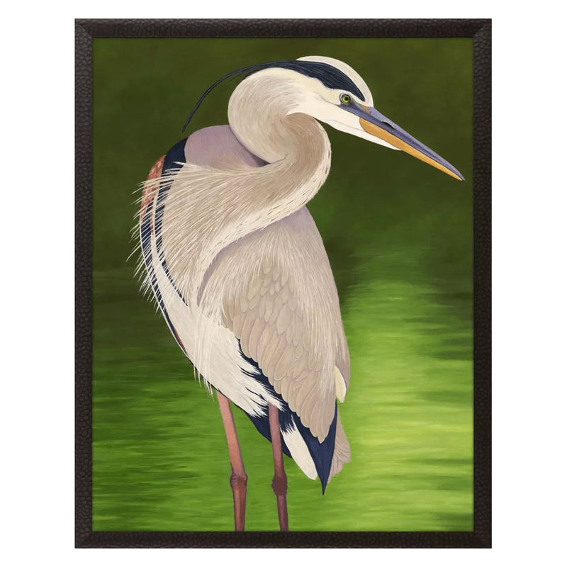 Fallenbaum Moonlight Blue Heron Framed Art