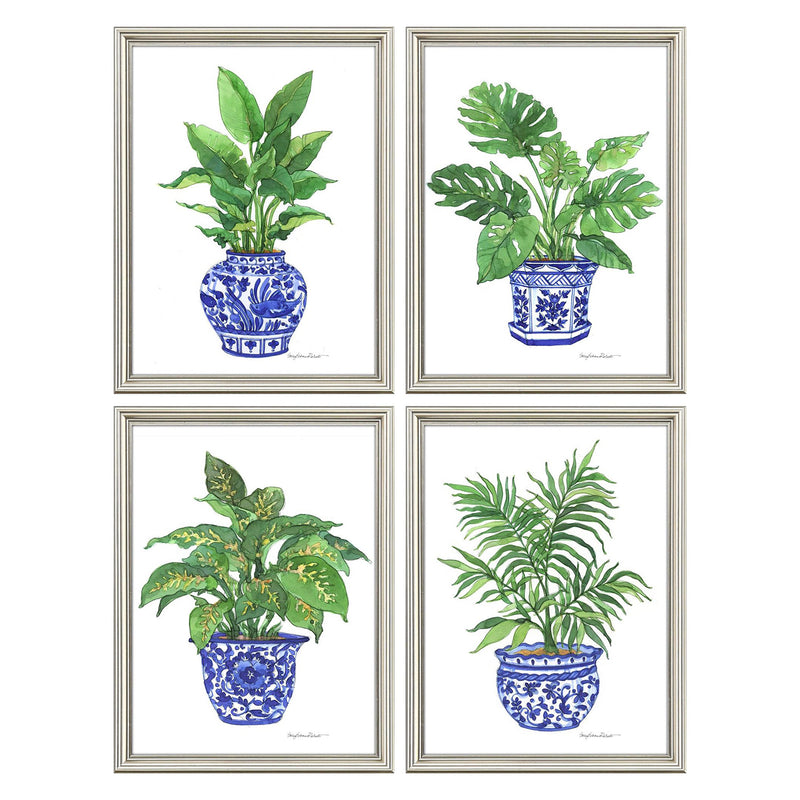 Robert Botanical Blues Framed Art Set of 4