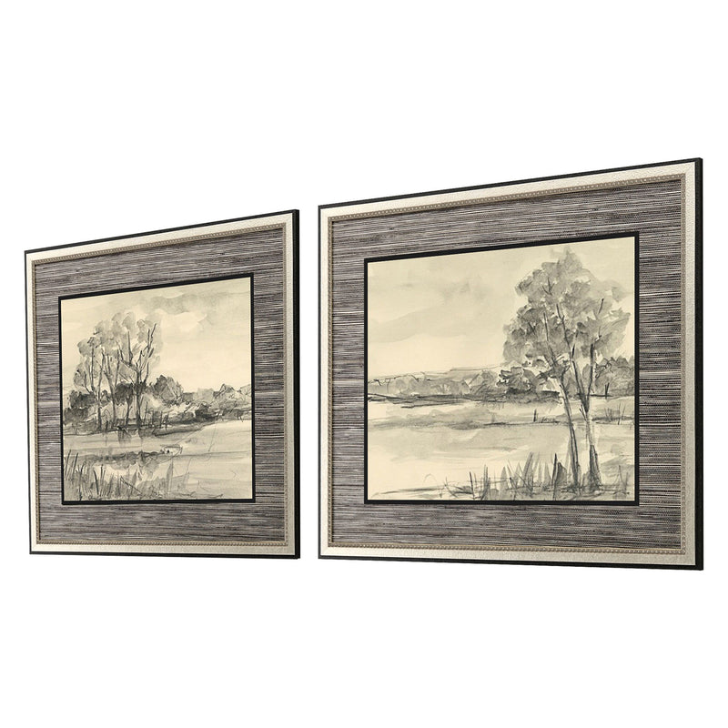 Harper Graphite Plein Air Framed Art Set of 2