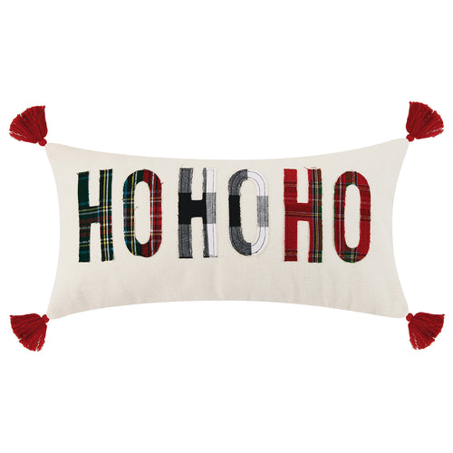 Ho Ho Ho Applique Throw Pillow