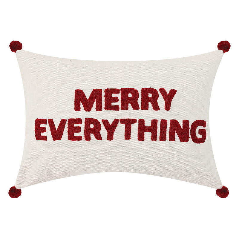 Merry Everything Embroidered Throw Pillow