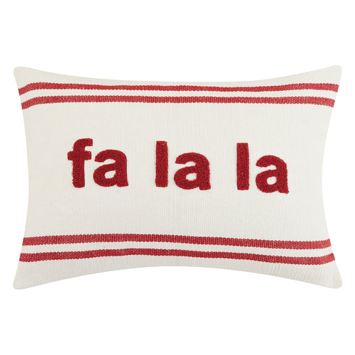 Stripe Fa La La Embroidered Throw Pillow