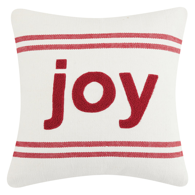 Stripe Joy Embroidered Throw Pillow