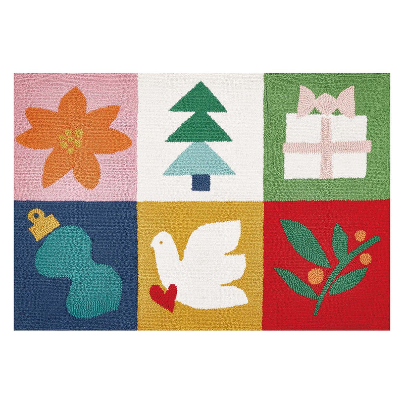 Ampersand Holiday Icon Grid Hook Rug