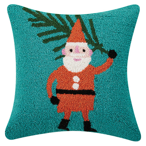 Ampersand Santa With Tree Hook Throw Pillow