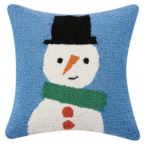 Ampersand Snowman Hook Throw Pillow