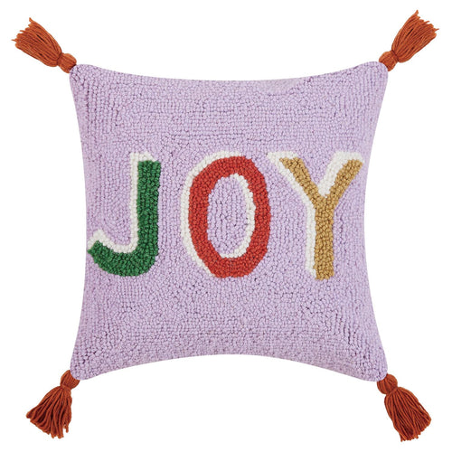 Ampersand Joy With Tassels Hook Throw Pillow