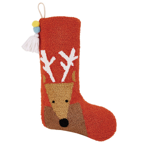 Ampersand Reindeer Pom Pom Tassel Christmas Stocking