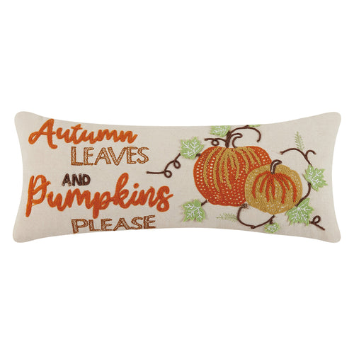 Pumpkins Embroidered Throw Pillow