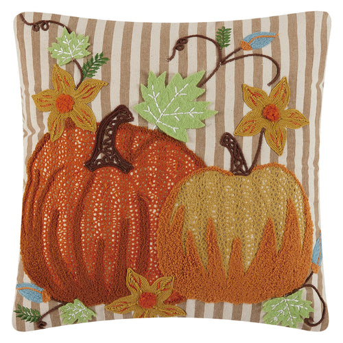 Pair Of Pumpkins Embroidered Throw Pillow