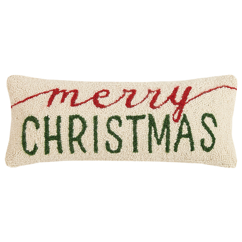 Merry Christmas Lumbar Hook Throw Pillow