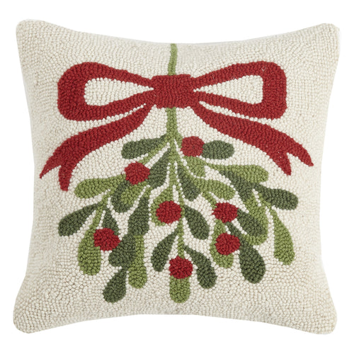 Mistletoe Hook Throw Pillow