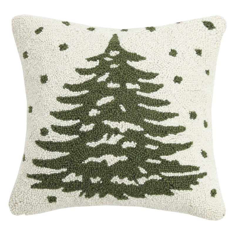 Christmas Tree Green Hook Throw Pillow