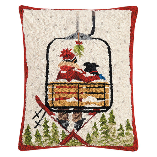 Ski Lift Hook Throw Pillow