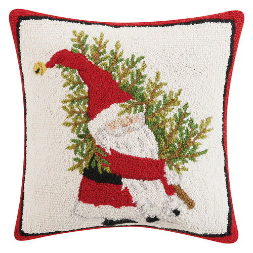 Santa Gnome Hook Throw Pillow