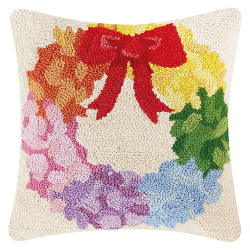 Rainbow Wreath Hook Throw Pillow