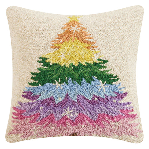 Rainbow Tree Hook Throw Pillow