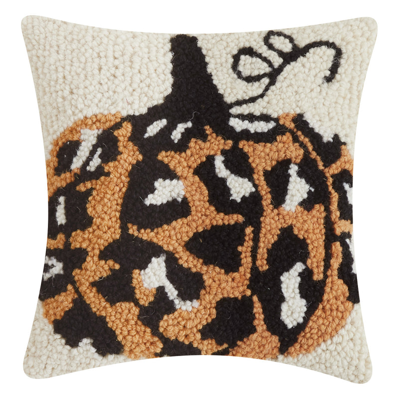 Leopard Halloween Pumpkin Hook Throw Pillow