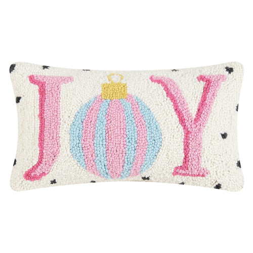 Holiday Spotted Joy Hook Throw Pillow