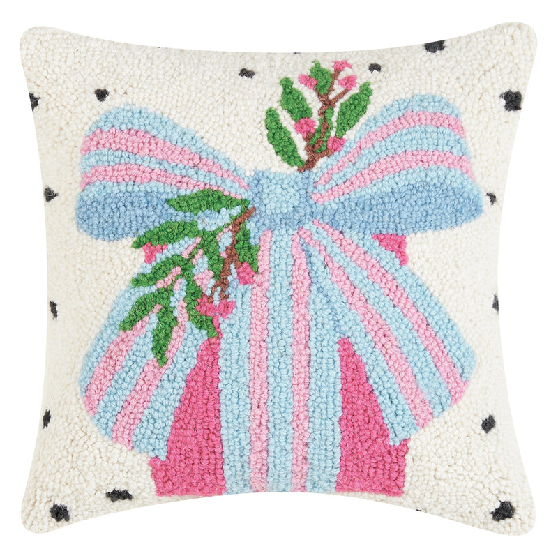 Holiday Spotted Present Hook Throw Pillow