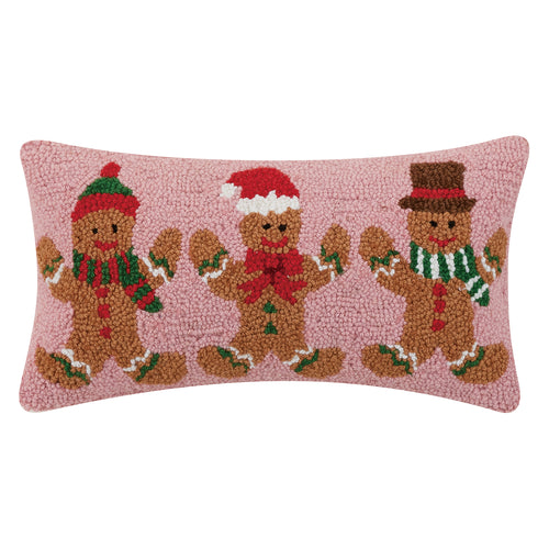 Gingerbread Trio Hook Throw Pillow