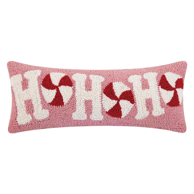 Candycane HoHoHo Hook Throw Pillow