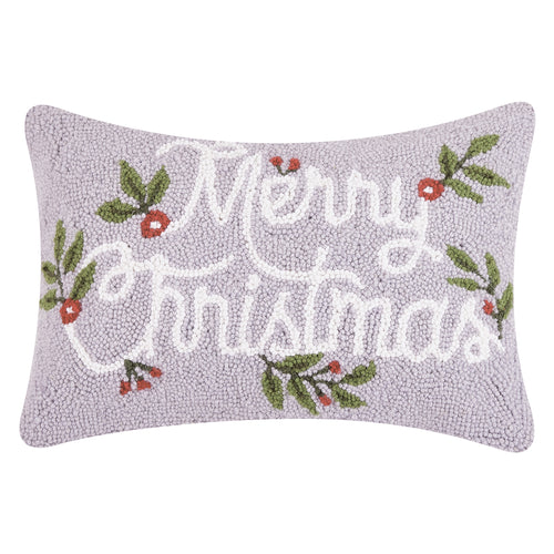 Greeneries Merry Christmas Hook Throw Pillow