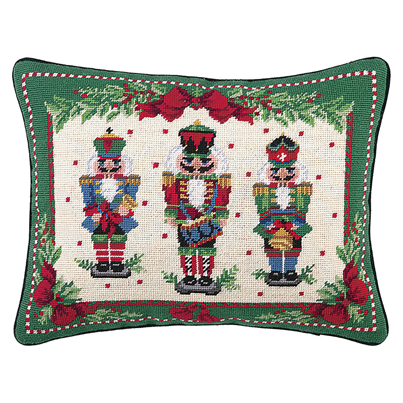 Nutcracker Melody Needlepoint Throw Pillow